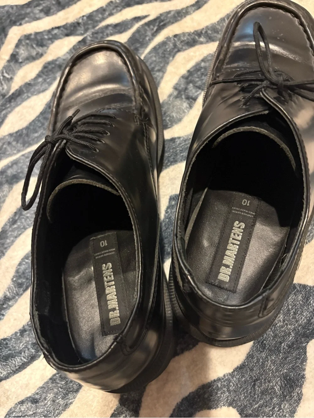Dr. Martens Black Leather Lace-Up Moc Toe Oxfords